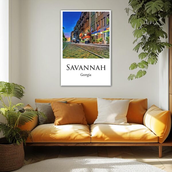 Savannah Georgia canvas watercolor, Savannah GA Wall Art, Savannah Georgia Print, Canvas wall art, Savannah Georgia Watercolor wall art - Image 2