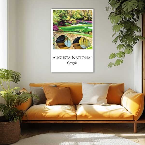 Augusta National Travel Art Watercolor Canvas -Augusta National   golf art,  Augusta National  canvas print, Masters golf  print - Image 2