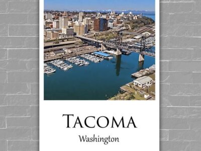 Tacoma Washington  Tacoma watercolor, Tacoma  wall art, Tacoma  canvas wall art,  Tacoma watercolor wall art, Tacoma travel art