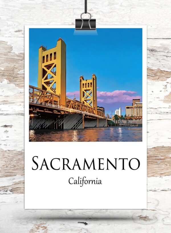 Sacramento  Canvas, Sacramento Print, Sacramento wall art Sacramento  travel art print, Sacramento California  poster - Image 3