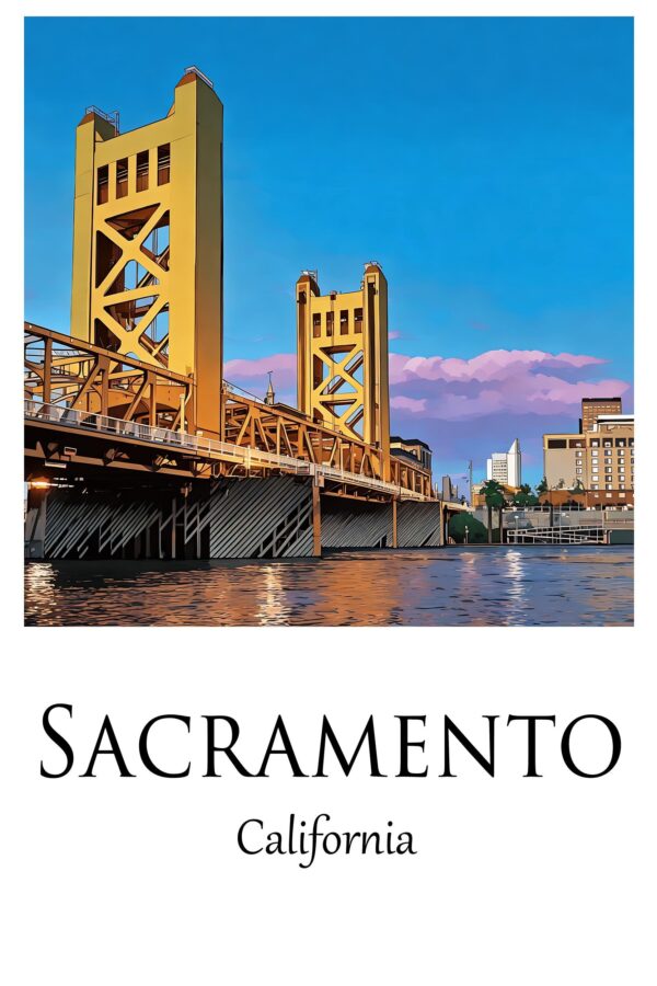 Sacramento  Canvas, Sacramento Print, Sacramento wall art Sacramento  travel art print, Sacramento California  poster - Image 4