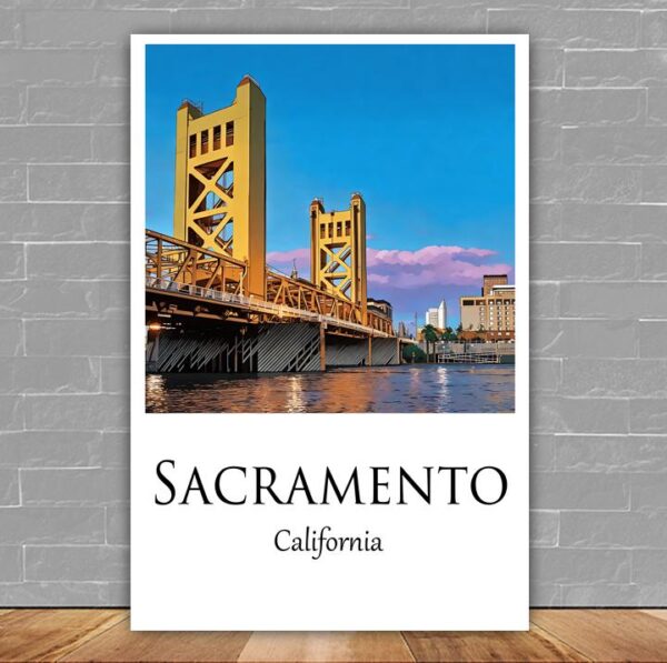 Sacramento  Canvas, Sacramento Print, Sacramento wall art Sacramento  travel art print, Sacramento California  poster