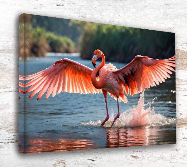 Pink Flamingo canvas watercolor, Pink Flamingo Wall Art, Pink Flamingo print, Pink Flamingo Canvas wall art,