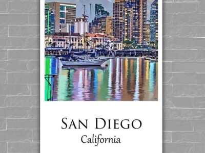 San Diego Canvas, San Diego Print,  San Diego wall art San Diego   travel art print, San Diego California  poster
