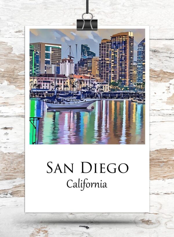 San Diego Canvas, San Diego Print,  San Diego wall art San Diego   travel art print, San Diego California  poster - Image 3