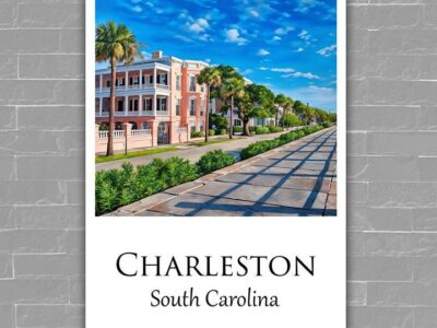 Charleston Canvas, Charleston Print, Charleston wall art, Charleston Battery travel art print, Charleston South Carolina, Charleston  poster