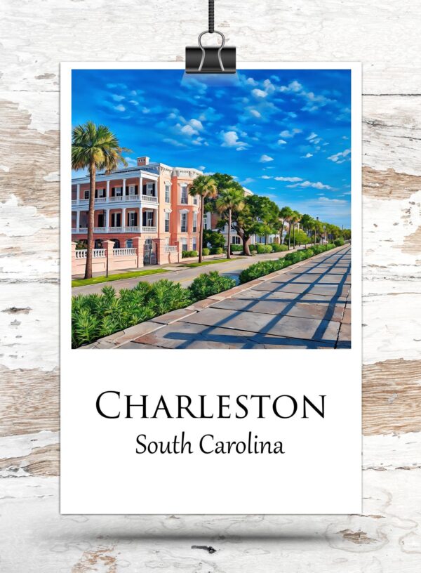 Charleston Canvas, Charleston Print, Charleston wall art, Charleston Battery travel art print, Charleston South Carolina, Charleston  poster - Image 3