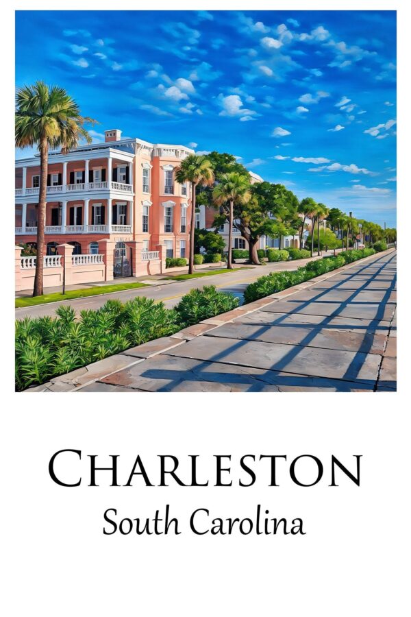 Charleston Canvas, Charleston Print, Charleston wall art, Charleston Battery travel art print, Charleston South Carolina, Charleston  poster - Image 4