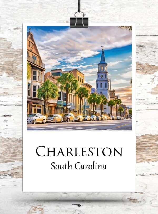 Charleston Canvas, Charleston Print, Charleston wall art, Charleston Battery travel art print, Charleston South Carolina, Charleston  poster - Image 3
