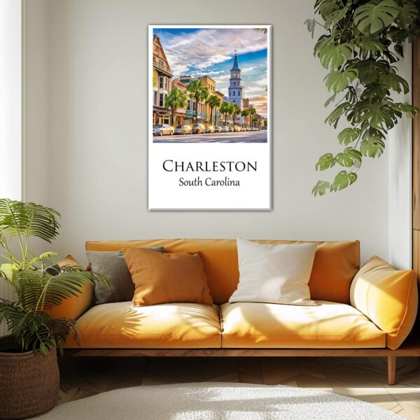 Charleston Canvas, Charleston Print, Charleston wall art, Charleston Battery travel art print, Charleston South Carolina, Charleston  poster - Image 2