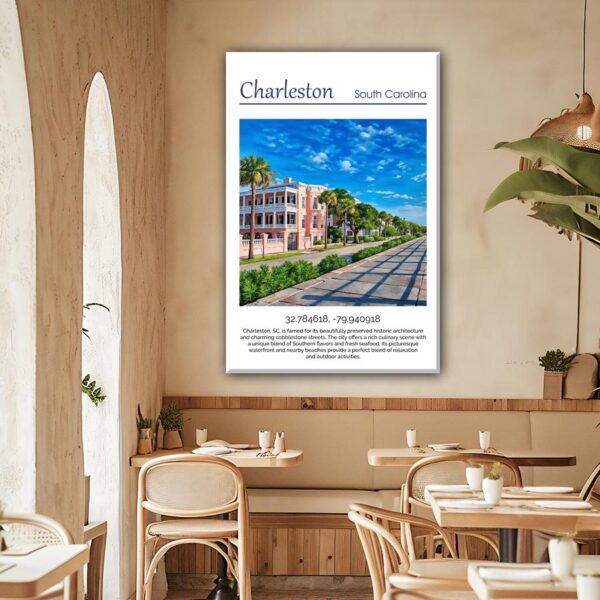 Charleston Canvas, Charleston Print, Charleston wall art, Charleston Battery travel art print, Charleston South Carolina, Charleston  poster - Image 2