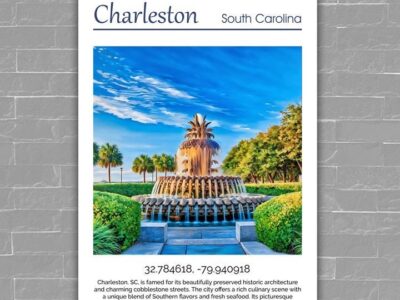 Charleston Canvas, Charleston Print, Charleston wall art, Charleston Battery travel art print, Charleston South Carolina, Charleston  poster