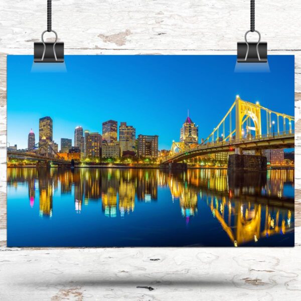 Pittsburgh travel art canvas print, Pittsburgh  wall art, Pittsburgh  canvas art,   Pittsburgh  watercolor canvas wall art, Pittsburgh print - Image 3