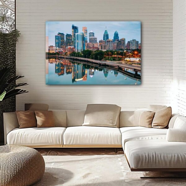 Philadelphia travel art canvas print, Philadelphia wall art Philadelphia canvas art, Philadelphia watercolor canvas wall art, - Image 2