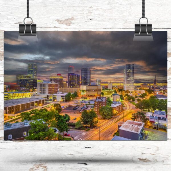 Tulsa travel art canvas print, Tulsa wall art, Tulsa canvas art,   Tulsa watercolor canvas wall art, Tulsa Arizona print - Image 3
