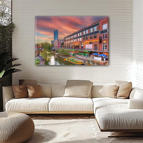 Oklahoma City travel art canvas print, Oklahoma City wall art Oklahoma City canvas art, Oklahoma City watercolor canvas wall art, - Image 2