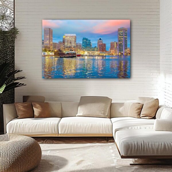 Baltimore travel art canvas print, Baltimore wall art, Baltimore canvas art,  Baltimore watercolor canvas wall art,  Baltimore print - Image 2
