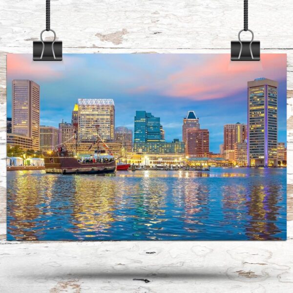 Baltimore travel art canvas print, Baltimore wall art, Baltimore canvas art,  Baltimore watercolor canvas wall art,  Baltimore print - Image 3