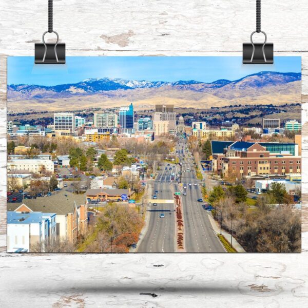 Boise travel art canvas print, Boise  wall art, Boise canvas art,   Boise watercolor canvas wall art, Boise Idaho print - Image 3
