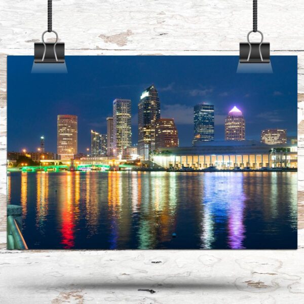 Tampa travel art canvas print,  Tampa wall art, Tampa canvas art,   Tampa watercolor canvas wall art, Tampa Florida print - Image 3