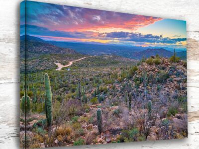 Tucson travel art canvas print, Tucson wall art, Tucson canvas art,   Tucson watercolor canvas wall art,  Tucson Arizona print