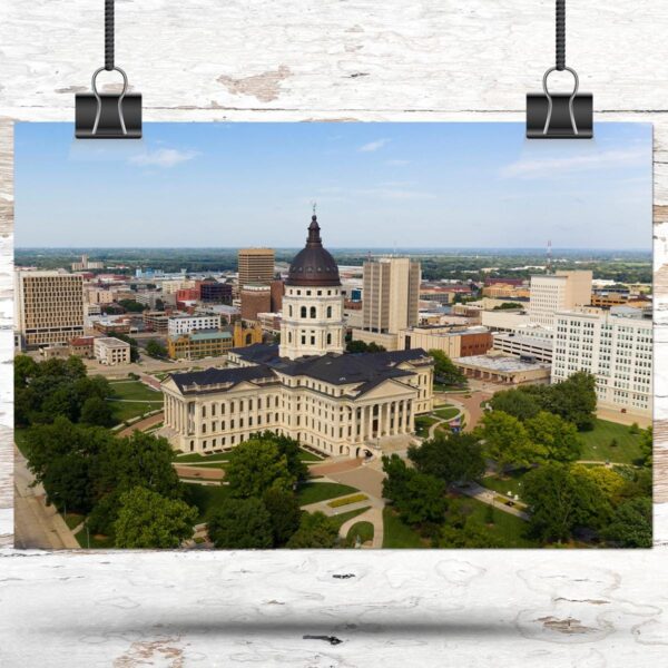 Topeka travel art canvas print, Topeka  wall art, Topeka canvas art,   Topeka  watercolor canvas wall art, Topeka Kansas print - Image 3