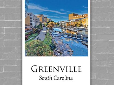 Greenville travel art canvas print, Greenville  wall art, Greenville  canvas art,  Greenville  watercolor canvas wall art, Greenville  print
