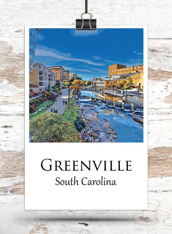 Greenville travel art canvas print, Greenville  wall art, Greenville  canvas art,  Greenville  watercolor canvas wall art, Greenville  print - Image 3