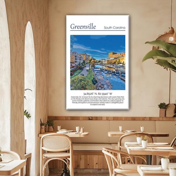 Greenville travel art canvas print, Greenville  wall art, Greenville  canvas art,  Greenville  watercolor canvas wall art, Greenville  print - Image 2