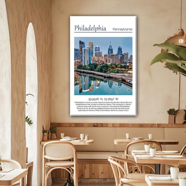 Philadelphia travel art canvas print, Philadelphia wall art Philadelphia canvas art, Philadelphia watercolor canvas wall art, - Image 2