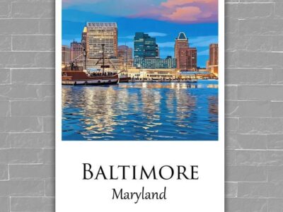 Baltimore travel art canvas print, Baltimore wall art, Baltimore canvas art,  Baltimore watercolor canvas wall art,  Baltimore print