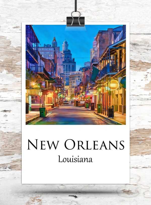 New Orleans travel art canvas print,  New Orleans wall art,  New Orleans canvas art,  New Orleans watercolor, New Orleans canvas wall art, - Image 3