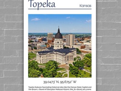 Topeka travel art canvas print, Topeka  wall art, Topeka canvas art,   Topeka  watercolor canvas wall art, Topeka Kansas print
