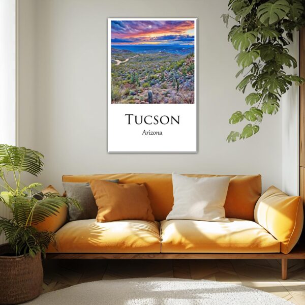 Tucson travel art canvas print, Tucson wall art, Tucson canvas art,   Tucson watercolor canvas wall art,  Tucson Arizona print - Image 2