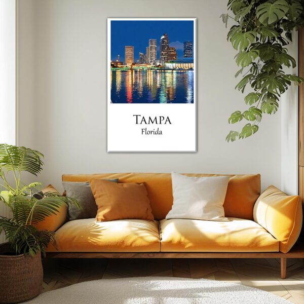 Tampa travel art canvas print,  Tampa wall art, Tampa canvas art,   Tampa watercolor canvas wall art, Tampa Florida print - Image 2