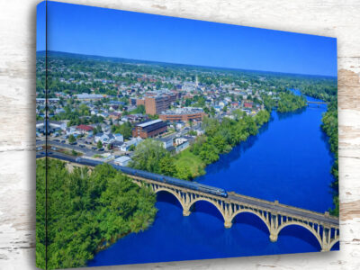 Historic Fredericksburg River View Wall Art | Aerial Fredericksburg Canvas Print