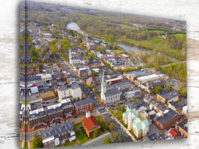 Fredericksburg, Virginia Aerial Riverfront Wall Art Print