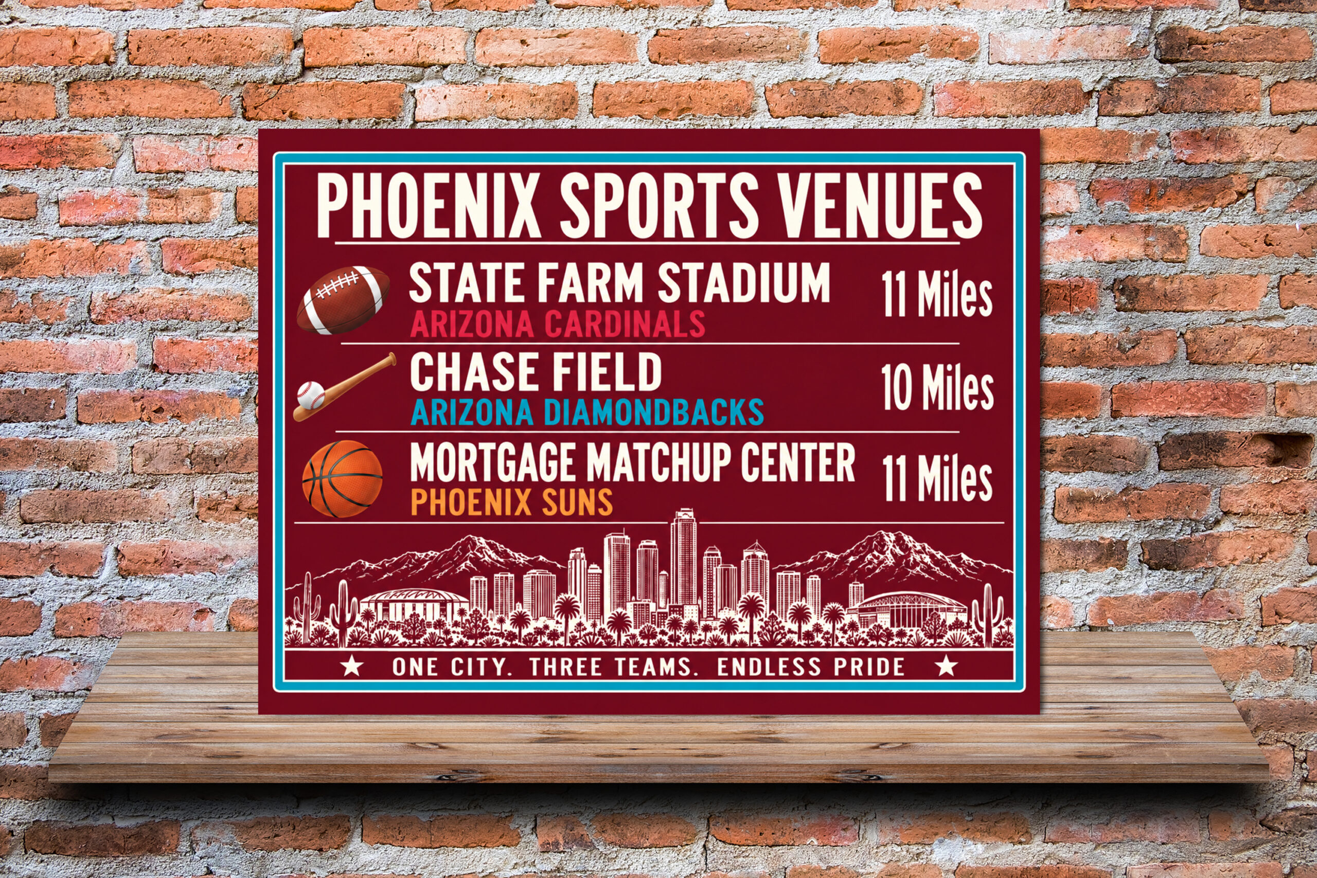 Phoenix Sports Canvas Print Cardinals Diamondbacks Suns Stadium Wall Decor - Image 2