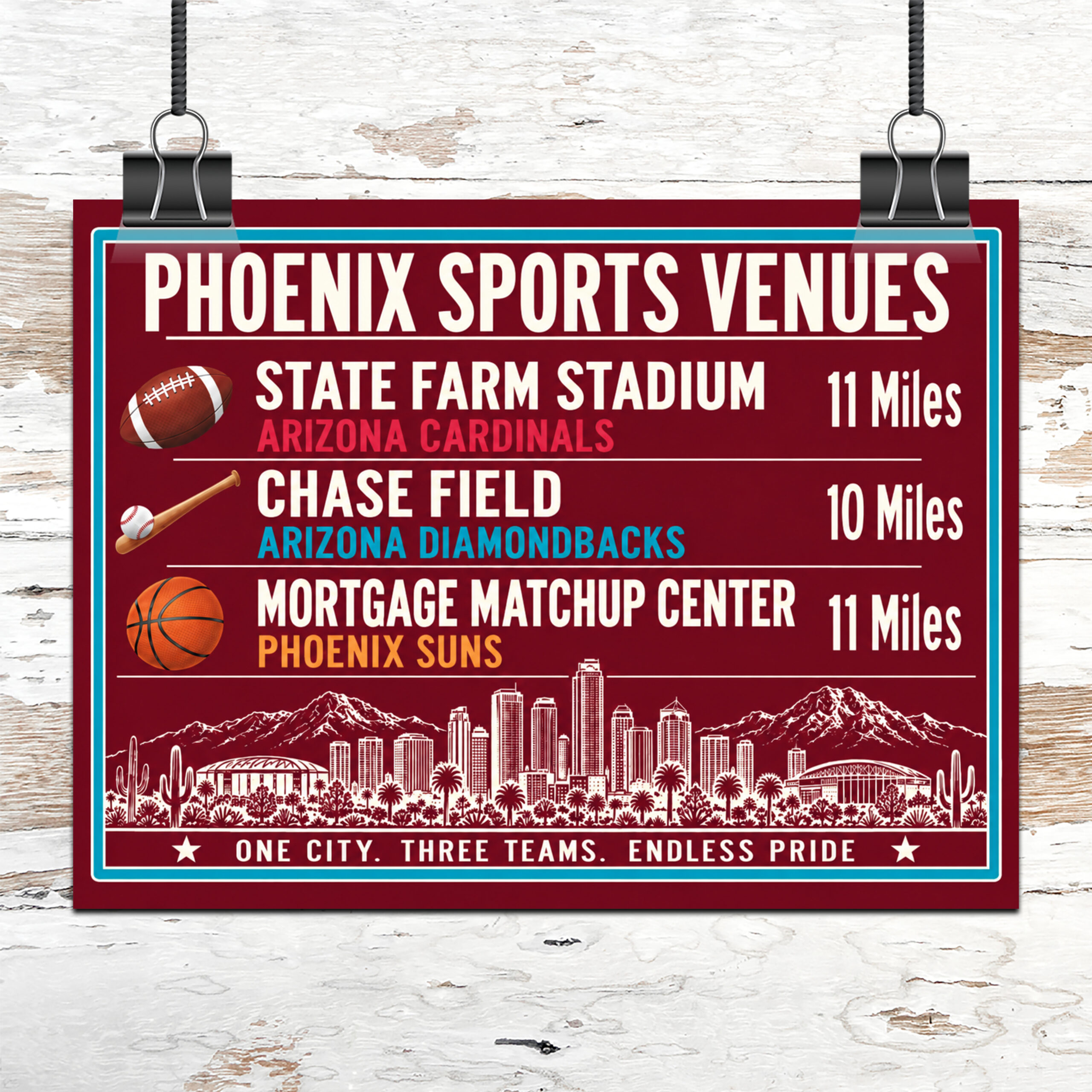 Phoenix Sports Canvas Print Cardinals Diamondbacks Suns Stadium Wall Decor - Image 4