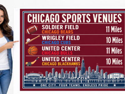 Chicago Sports Canvas Print Bears Cubs Bulls Blackhawks Stadium Wall Decor