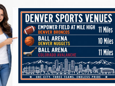 Denver Sports Canvas Print Broncos Nuggets Avalanche Stadium Wall Decor