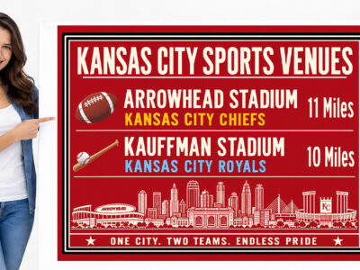 Kansas City Sports Canvas Print Chiefs Royals Stadium Wall Decor