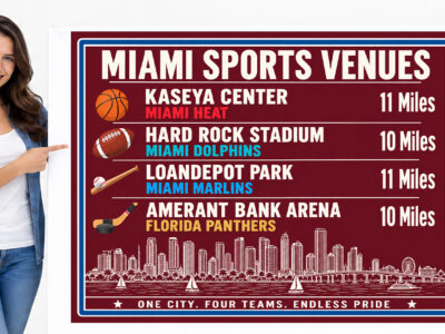 Miami Sports Canvas Print Heat Dolphins Marlins Panthers Stadium Wall Decor