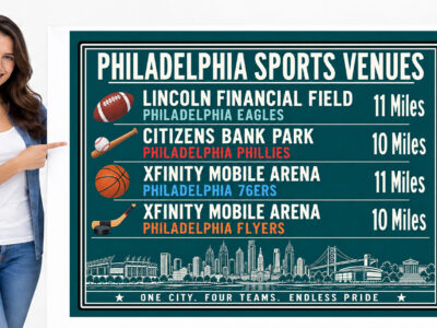Philadelphia Sports Canvas Print Eagles Phillies 76ers Flyers Stadium Wall Decor